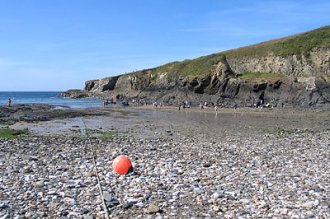 seashore at Port Gaverne, Cornwall