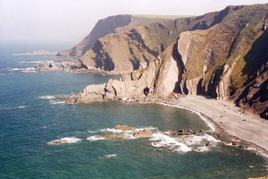 crazy high cliffs, south-west Coast Path near Hartland Quay on UNITED KINGDOM nationwide Trail